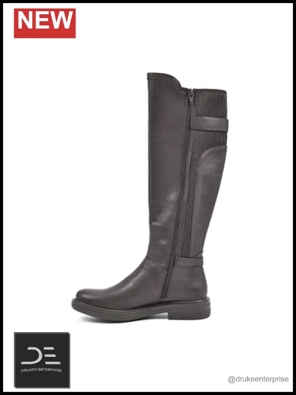 White Mountain Women's Meditate Tall Riding Boots Knee High PU Block Heel Zip